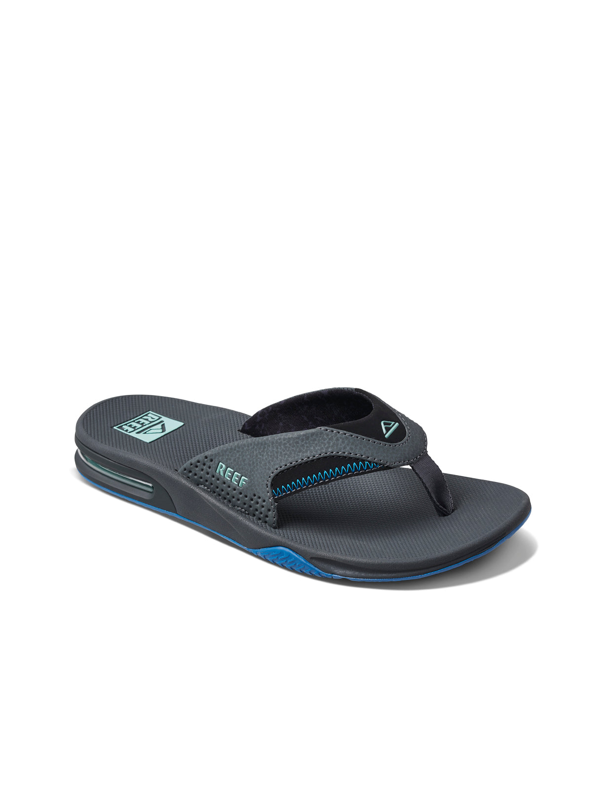 Reef Fanning Sandals in Gunmetal/Ocean