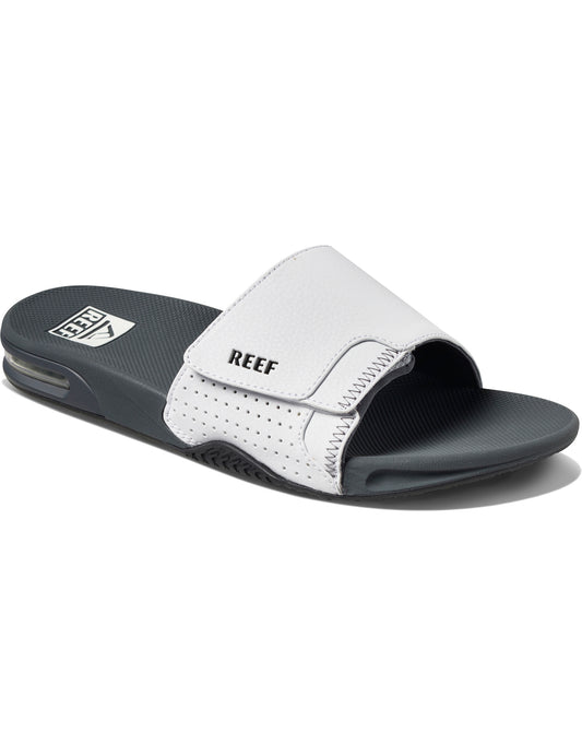 Reef Fanning Slide Sliders in Grey/White