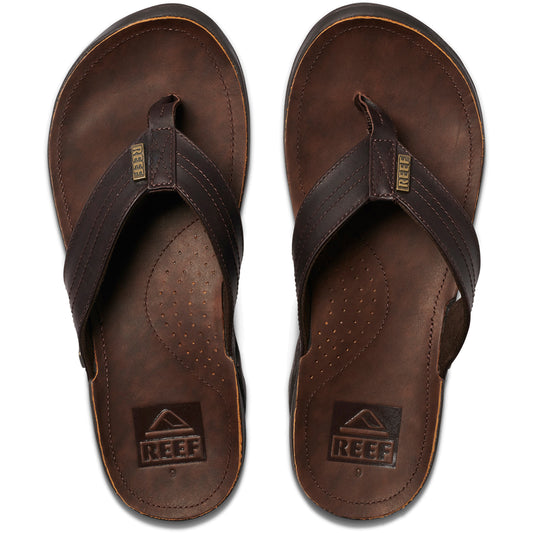 Reef J-Bay III Leather Sandals in Dark Brown/Dark Brown