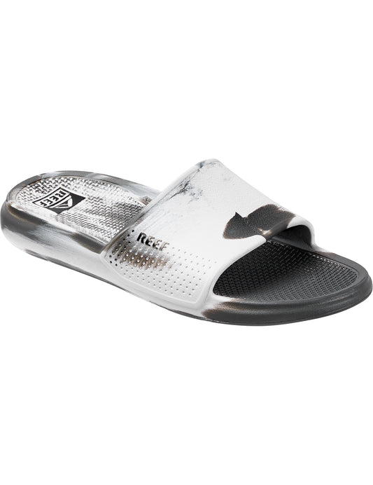 Reef Oasis Slide Sliders in White/Grey Marble