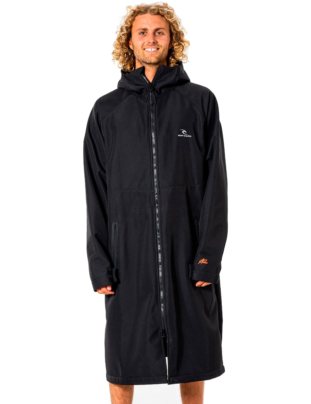 Rip Curl Anti-Series Hooded Poncho Changing Robe in Black