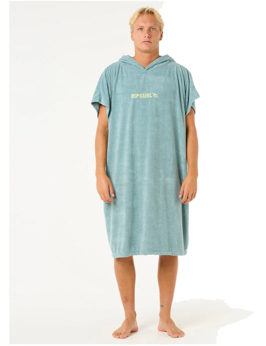 Rip Curl Brand Hooded Changing Robe in Blue Lagoon