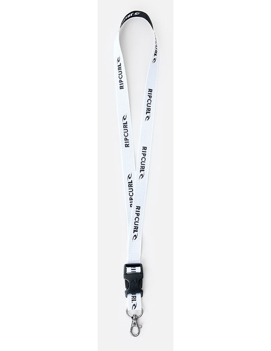 Rip Curl Brand Logo Surf Lanyard in White