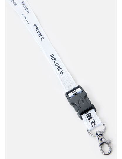 Rip Curl Brand Logo Surf Lanyard in White