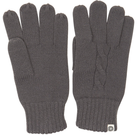 Rip Curl Cable Knitted Gloves in Charcoal Grey