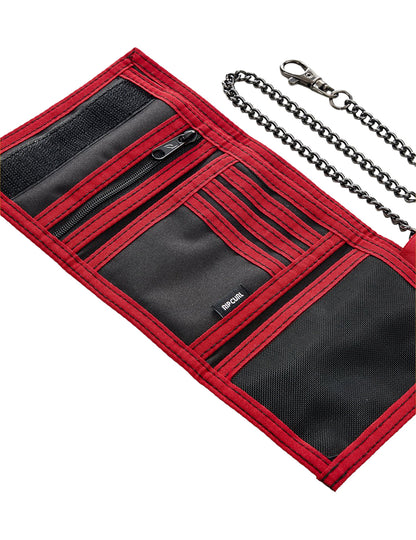 Rip Curl Chain Surf Polyester Wallet in Black/Red
