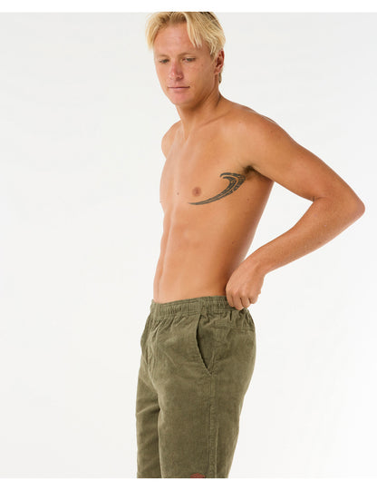 Rip Curl Classic Surf Cord Volley Shorts in Dusty Olive