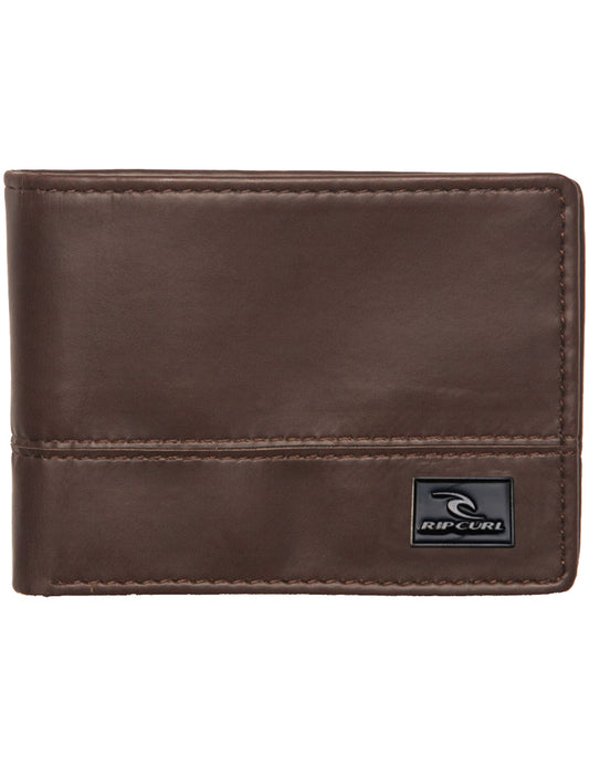 Rip Curl Corpawatu Icon Pu Slim Faux Leather Wallet in Black/Tan