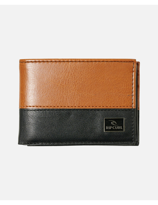 Rip Curl Corpawatu Icon PU Slim Faux Leather Wallet in Tan/Black