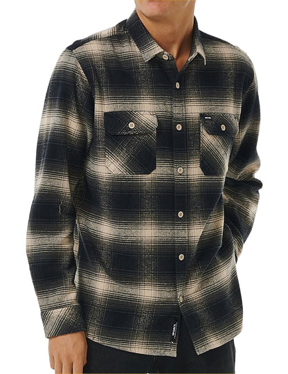 Rip Curl Count Flannel Long Sleeve Shirt in Taupe