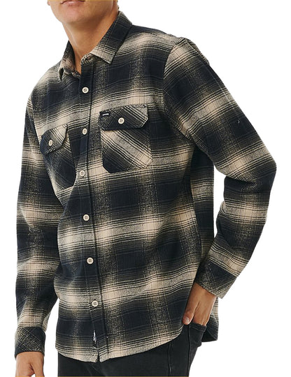 Rip Curl Count Flannel Long Sleeve Shirt in Taupe