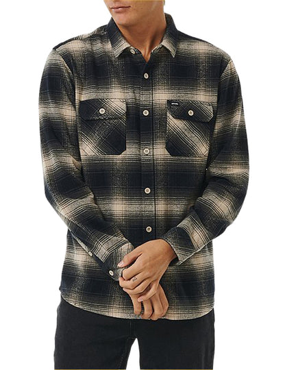 Rip Curl Count Flannel Long Sleeve Shirt in Taupe