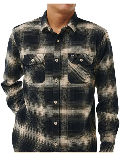 Rip Curl Count Flannel Long Sleeve Shirt in Taupe