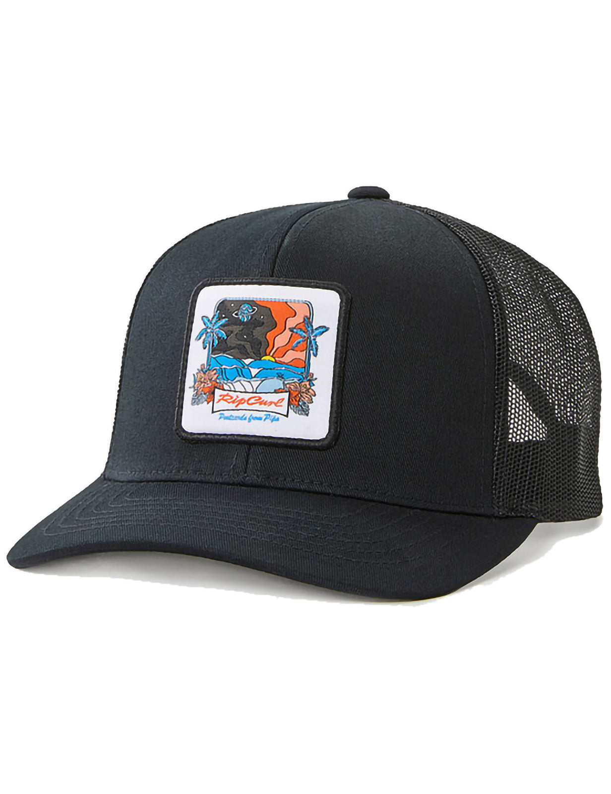 Casquette Rip Curl Custom Curve Trucker à visière incurvée en noir/bleu