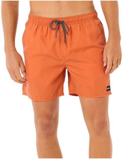 Rip Curl Easy Living Volley Elasticated Boardshorts in Burnt Orange