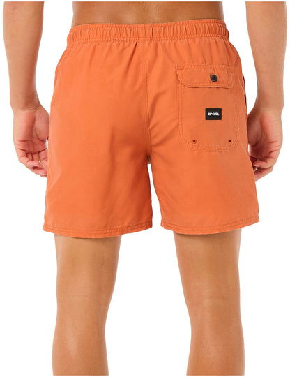 Rip Curl Easy Living Volley Elasticated Boardshorts in Burnt Orange
