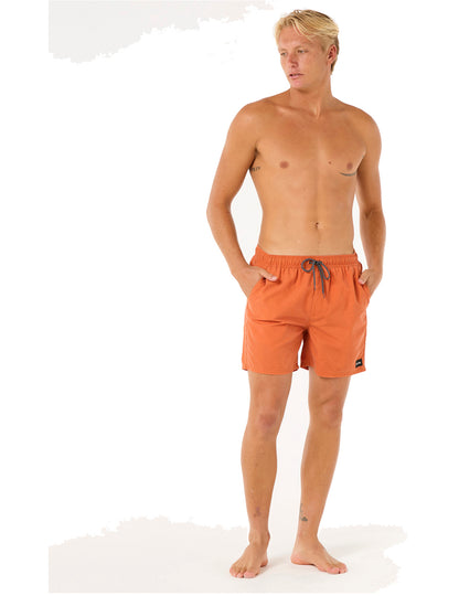 Rip Curl Easy Living Volley Elasticated Boardshorts in Burnt Orange