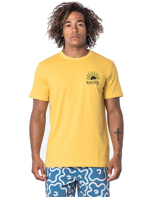 Rip Curl Golden Road Short Sleeve T-Shirt in Washed Yellow