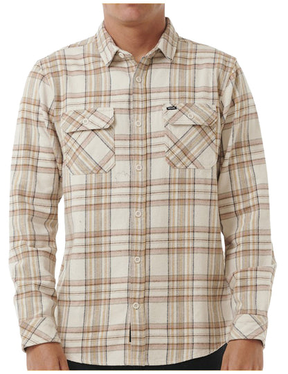 Rip Curl Griffin Flannel Long Sleeve Shirt in Bone