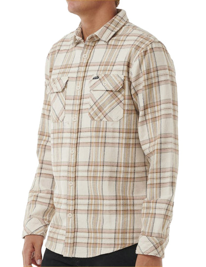 Rip Curl Griffin Flannel Long Sleeve Shirt in Bone