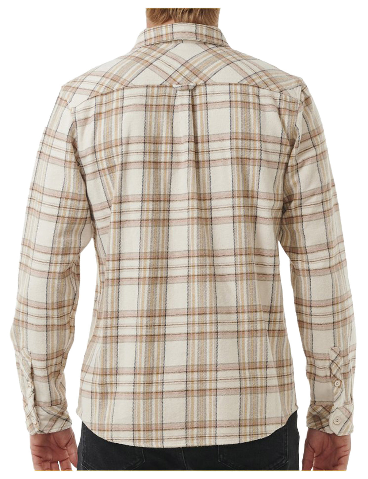 Rip Curl Griffin Flannel Long Sleeve Shirt in Bone