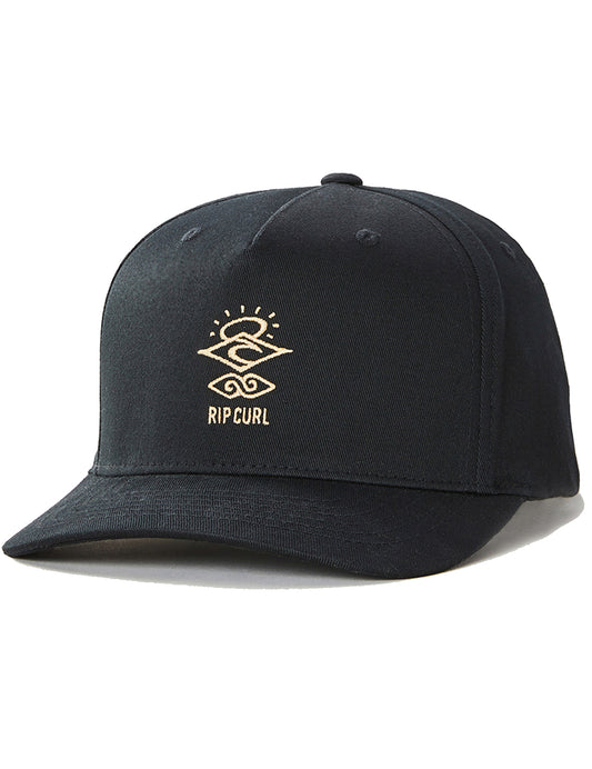 Rip Curl Icons Eco Flexfit Curved Peak Cap in Black/Tan