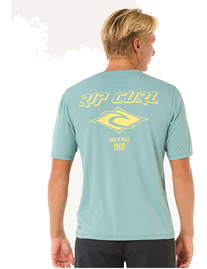 Rip Curl Icons Surflite Short Sleeve Surf Tee in Blue Lagoon