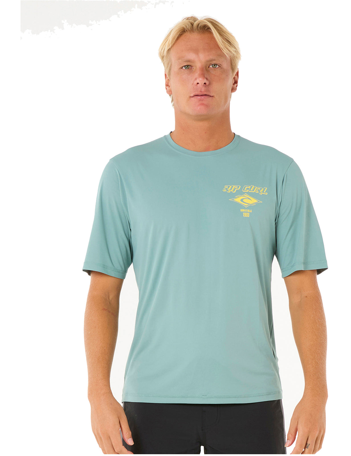 Rip Curl Icons Surflite Short Sleeve Surf Tee in Blue Lagoon