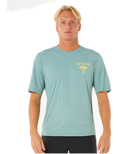 Rip Curl Icons Surflite Short Sleeve Surf Tee in Blue Lagoon