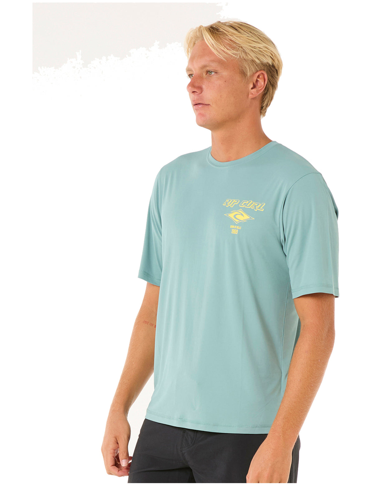 Rip Curl Icons Surflite Short Sleeve Surf Tee in Blue Lagoon