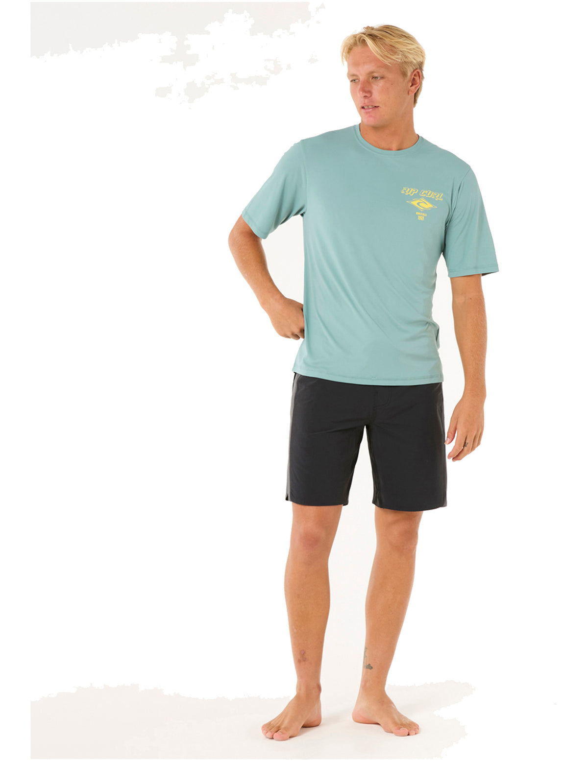 Rip Curl Icons Surflite Short Sleeve Surf Tee in Blue Lagoon