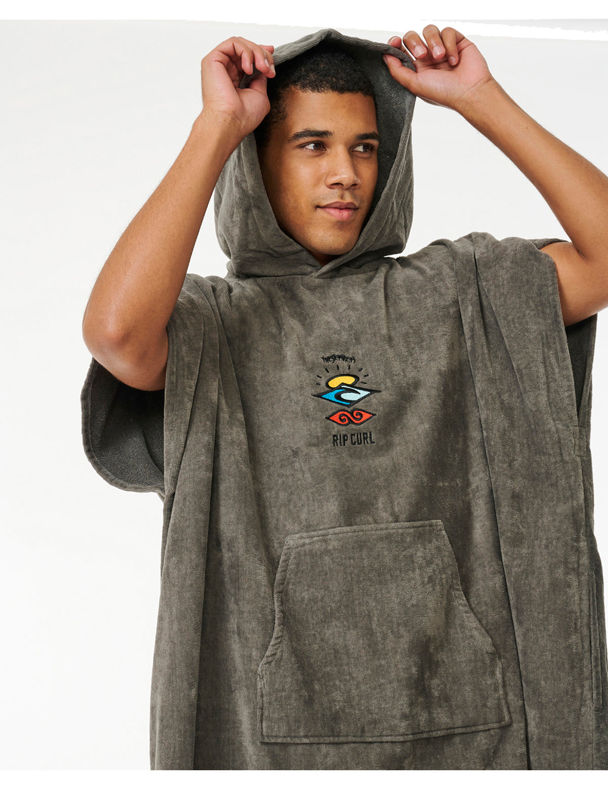 Rip Curl Logo Hooded Changing Robe in Grey