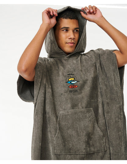 Rip Curl Logo Hooded Changing Robe in Grey