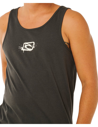 Rip Curl Medina Inner Visions Sleeveless T-Shirt in Washed Black