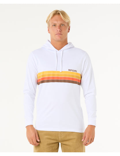 Rip Curl New Surf Revival Hooded Long Sleeve T-Shirt in Optical White