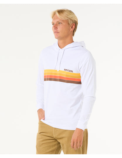 Rip Curl New Surf Revival Hooded Long Sleeve T-Shirt in Optical White