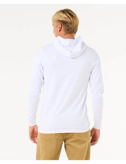Rip Curl New Surf Revival Hooded Long Sleeve T-Shirt in Optical White