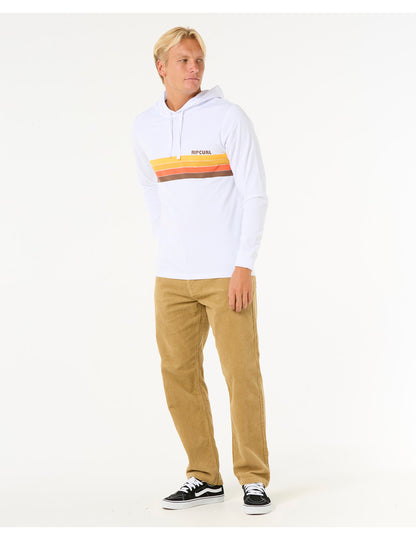 Rip Curl New Surf Revival Hooded Long Sleeve T-Shirt in Optical White