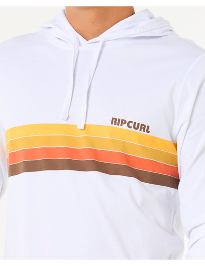 Rip Curl New Surf Revival Hooded Long Sleeve T-Shirt in Optical White