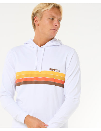 Rip Curl New Surf Revival Hooded Long Sleeve T-Shirt in Optical White