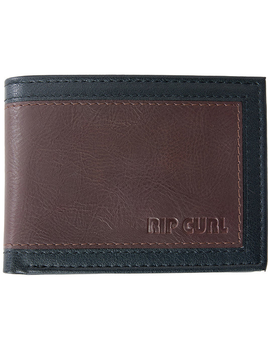 Rip Curl Pumped Emboss PU All Day Faux Leather Wallet in Tan/Black