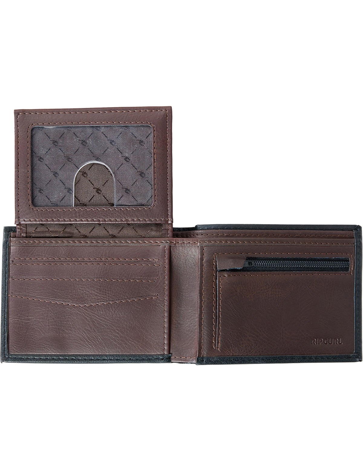 Rip Curl Pumped Emboss PU All Day Faux Leather Wallet in Tan/Black