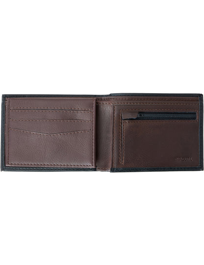 Rip Curl Pumped Emboss PU All Day Faux Leather Wallet in Tan/Black