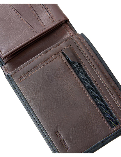 Rip Curl Pumped Emboss PU All Day Faux Leather Wallet in Tan/Black