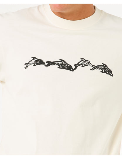 Rip Curl Raw Energy Dolphin Short Sleeve T-Shirt in Bone