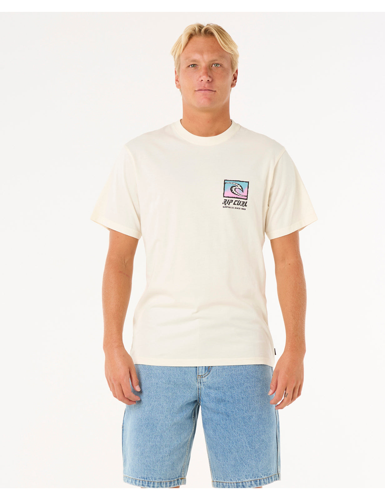Rip Curl Raw Energy Trad Short Sleeve T-Shirt in Bone