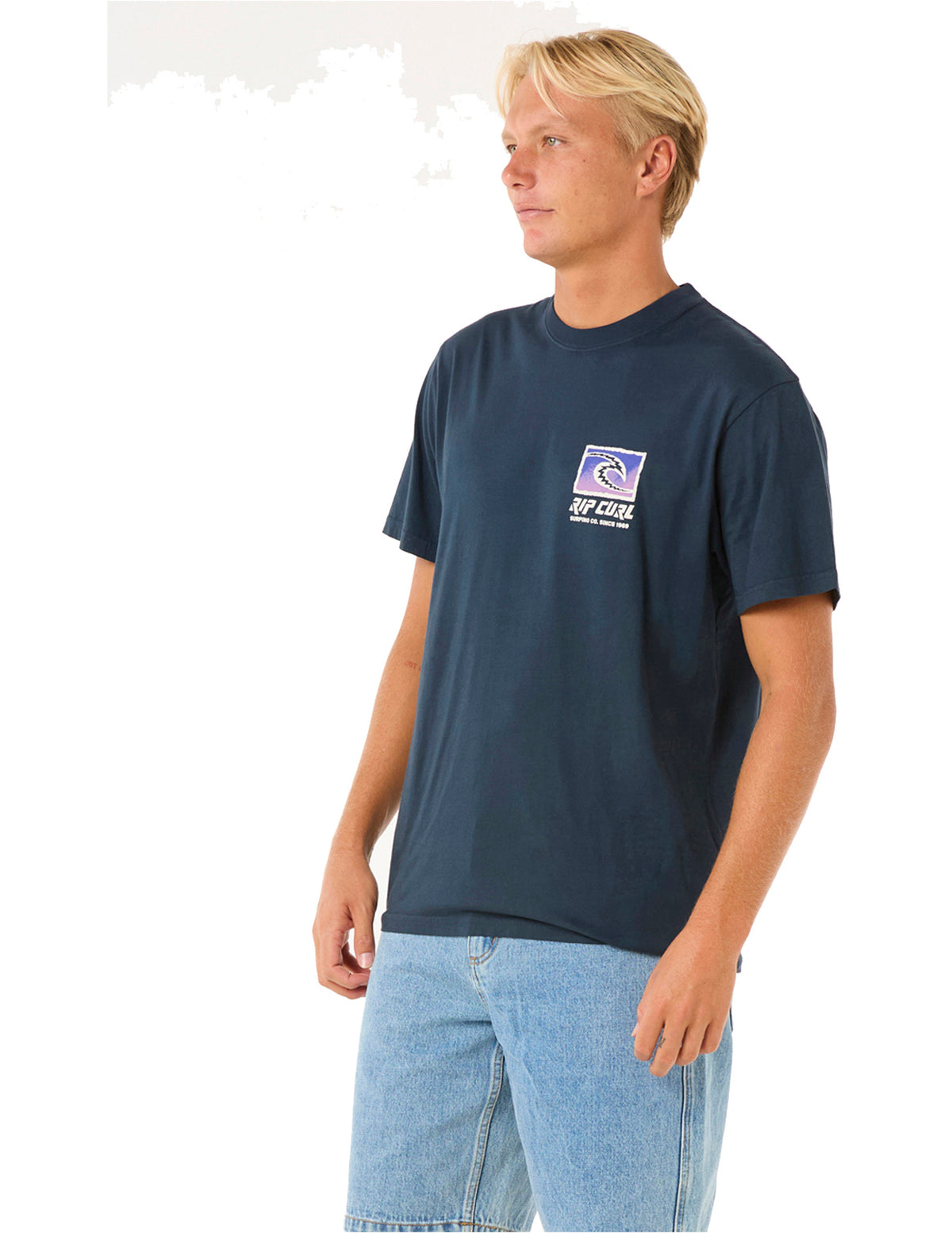 Rip Curl Raw Energy Trad Short Sleeve T-Shirt in Dark Navy