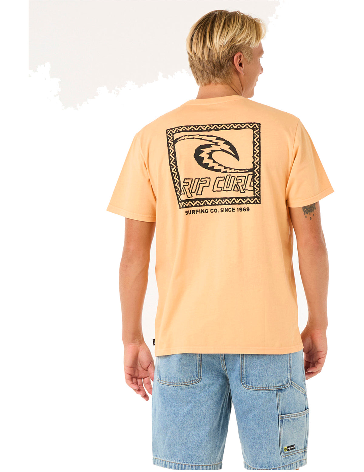 Rip Curl Raw Energy Trad Short Sleeve T-Shirt in Mandarin Zest