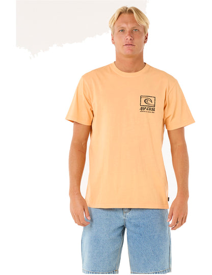 Rip Curl Raw Energy Trad Short Sleeve T-Shirt in Mandarin Zest