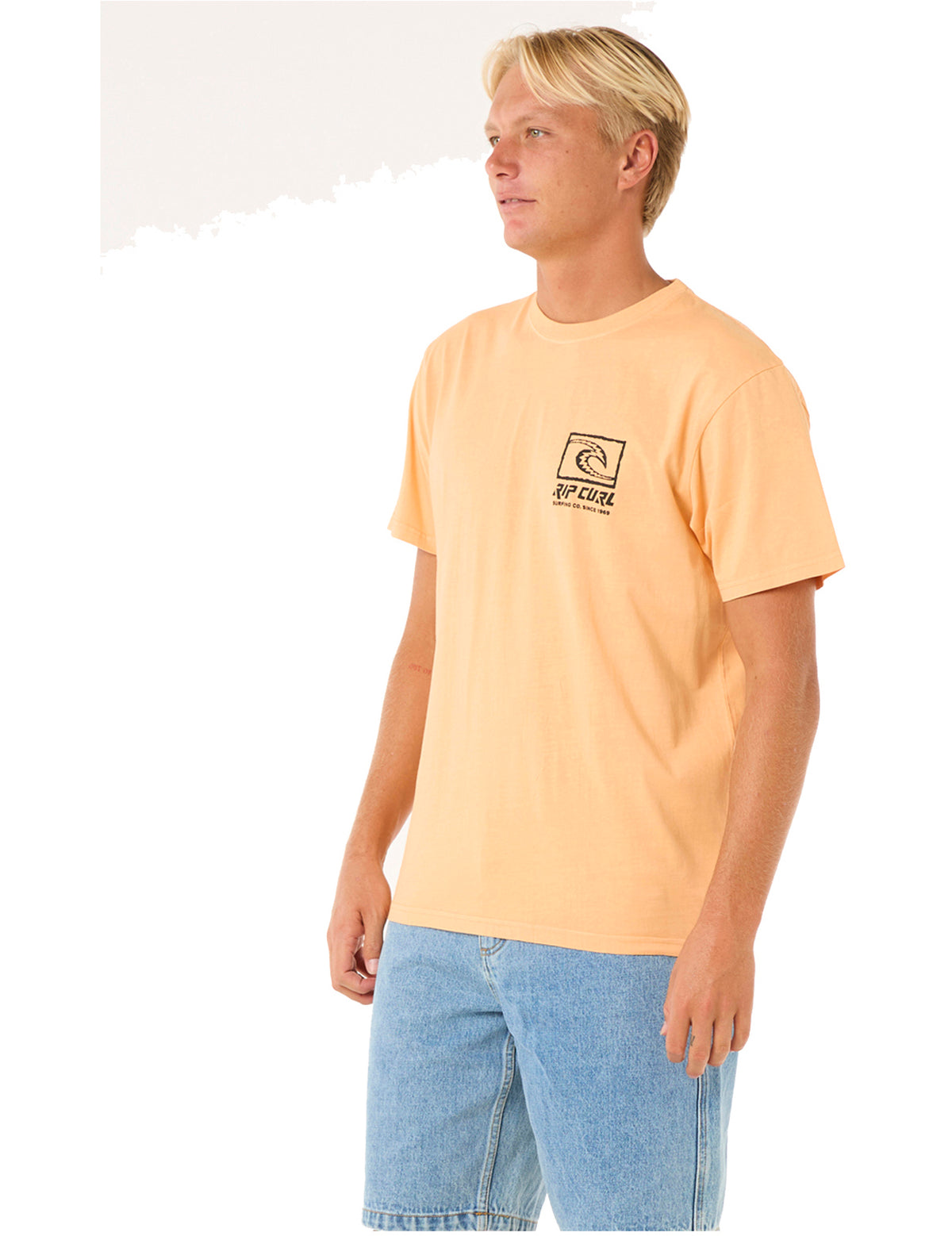 Rip Curl Raw Energy Trad Short Sleeve T-Shirt in Mandarin Zest